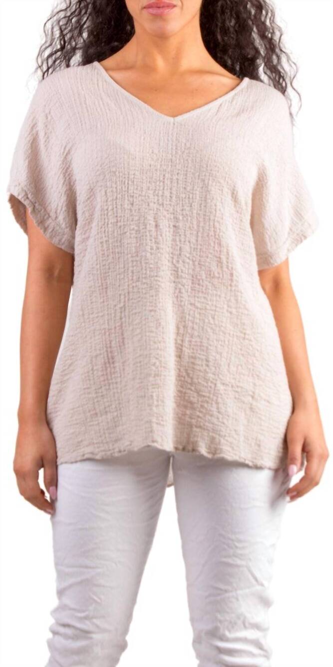NEW GIGI MODA campana cotton top in beige